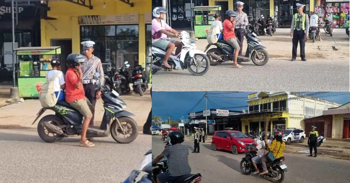 Satlantas Merauke Amankan Arus Takjil Masjid Al Aqsha