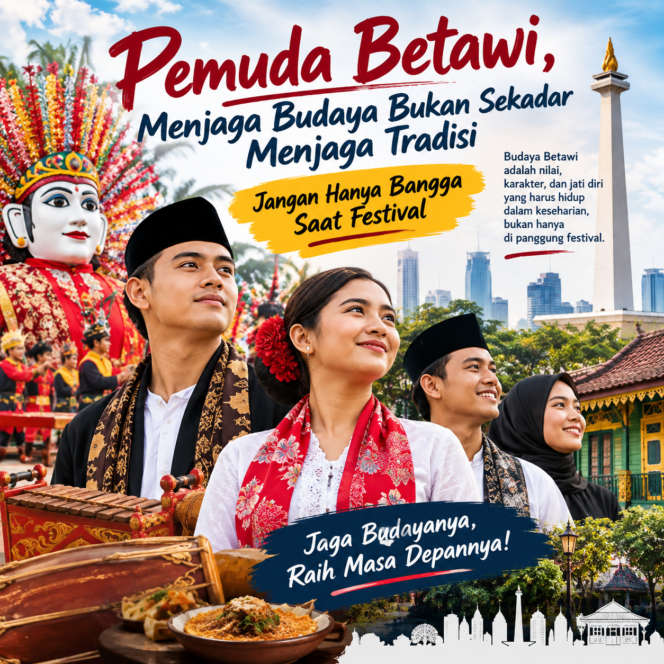 
					Pemuda Betawi, Menjaga Budaya Bukan Sekadar Menjaga Tradisi Jangan Hanya Bangga Saat Festival