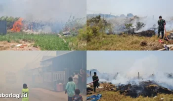 Kolase penanganan kebakaran lahan di Merauke oleh Lanud J.A. Dimara.